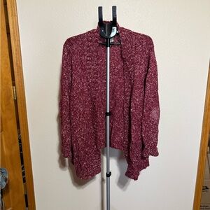 St. John's Bay Burgundy Open-Front Cardigan